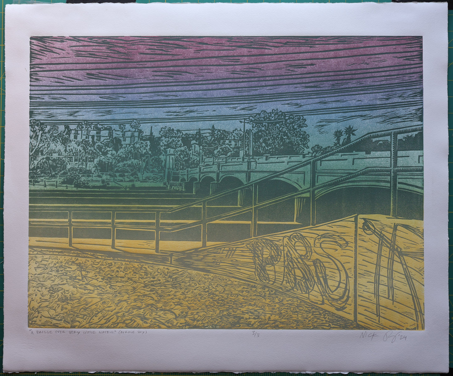 "The Bridge Over Very Little Water" - PURPLE SKY VARIANT!